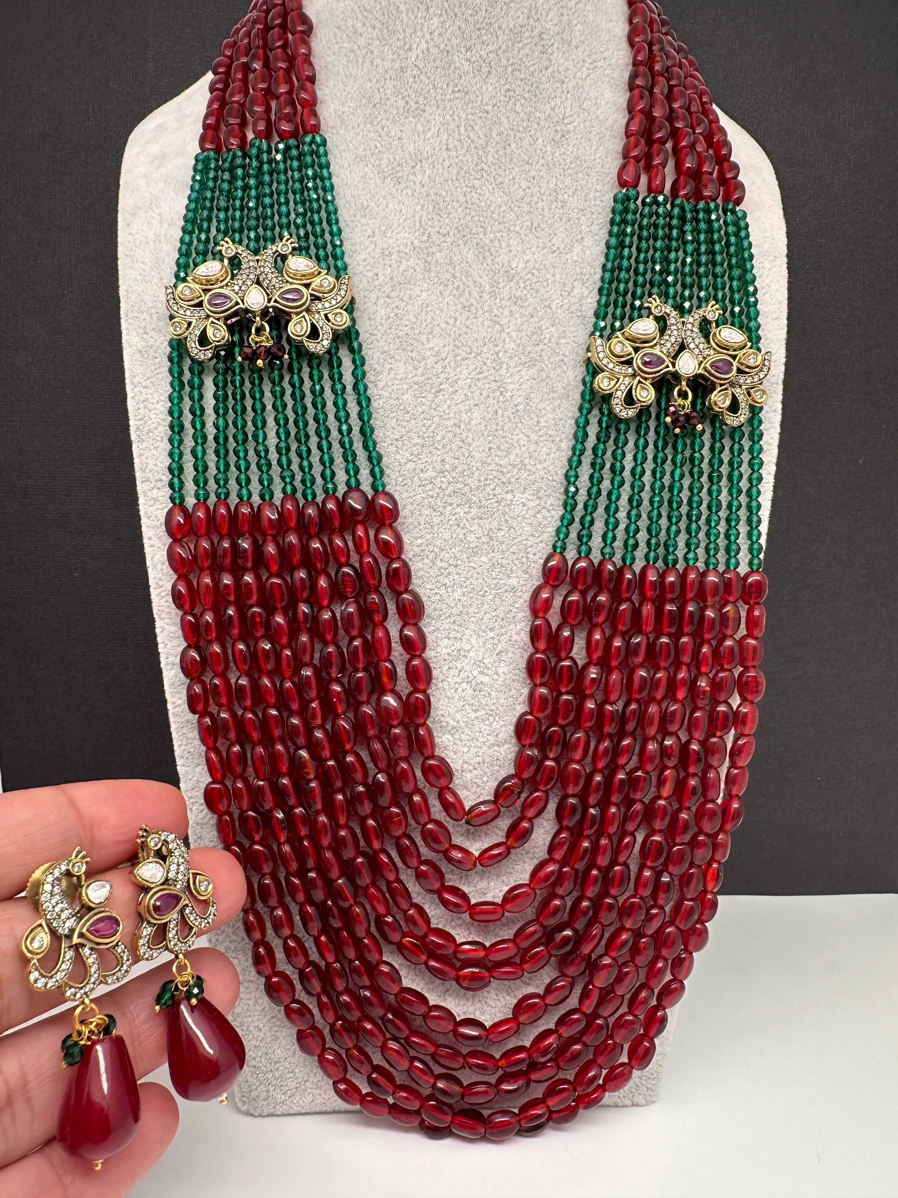 AD Color Multi Layer Beads Necklace