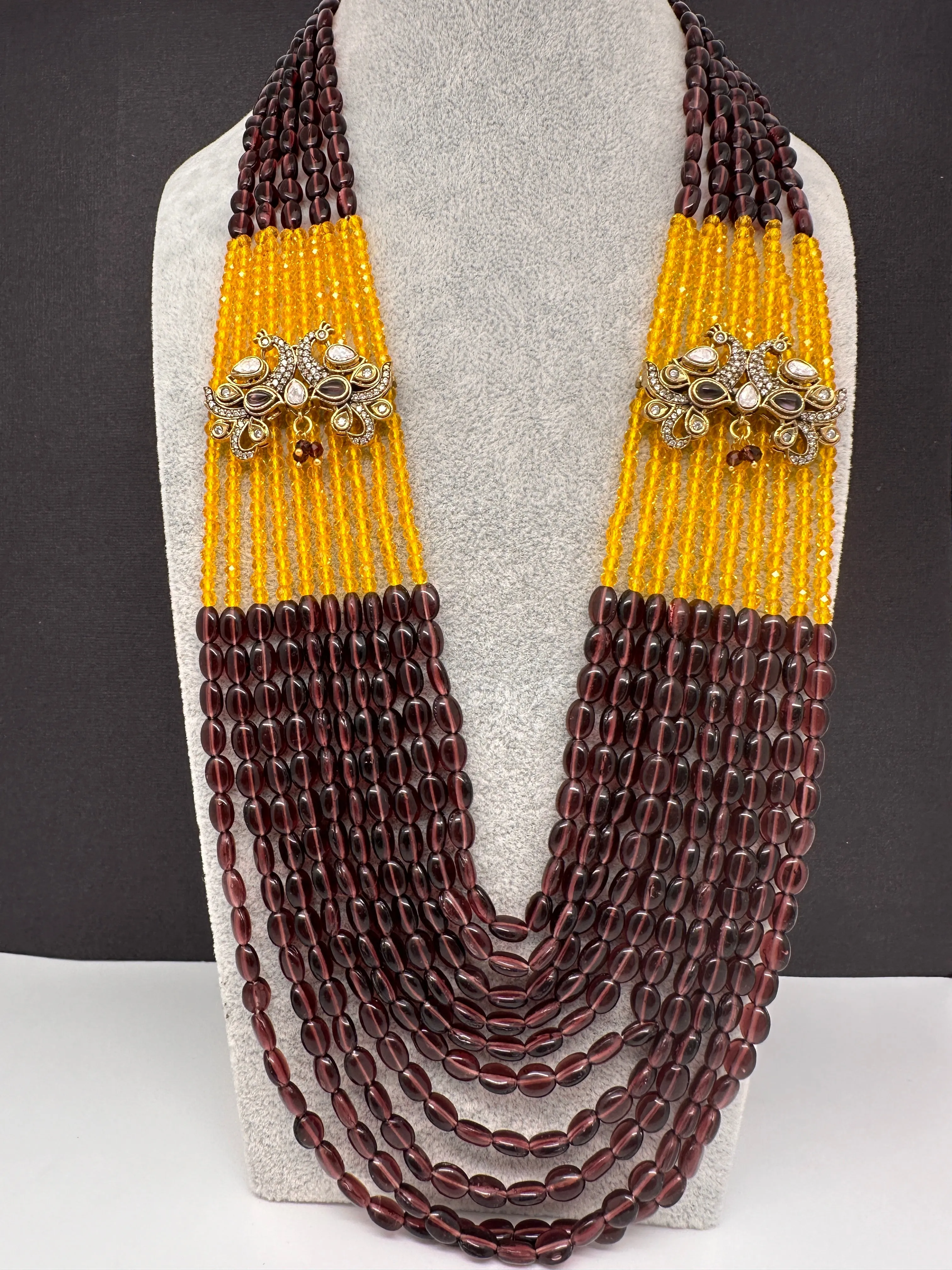 AD Color Multi Layer Beads Necklace