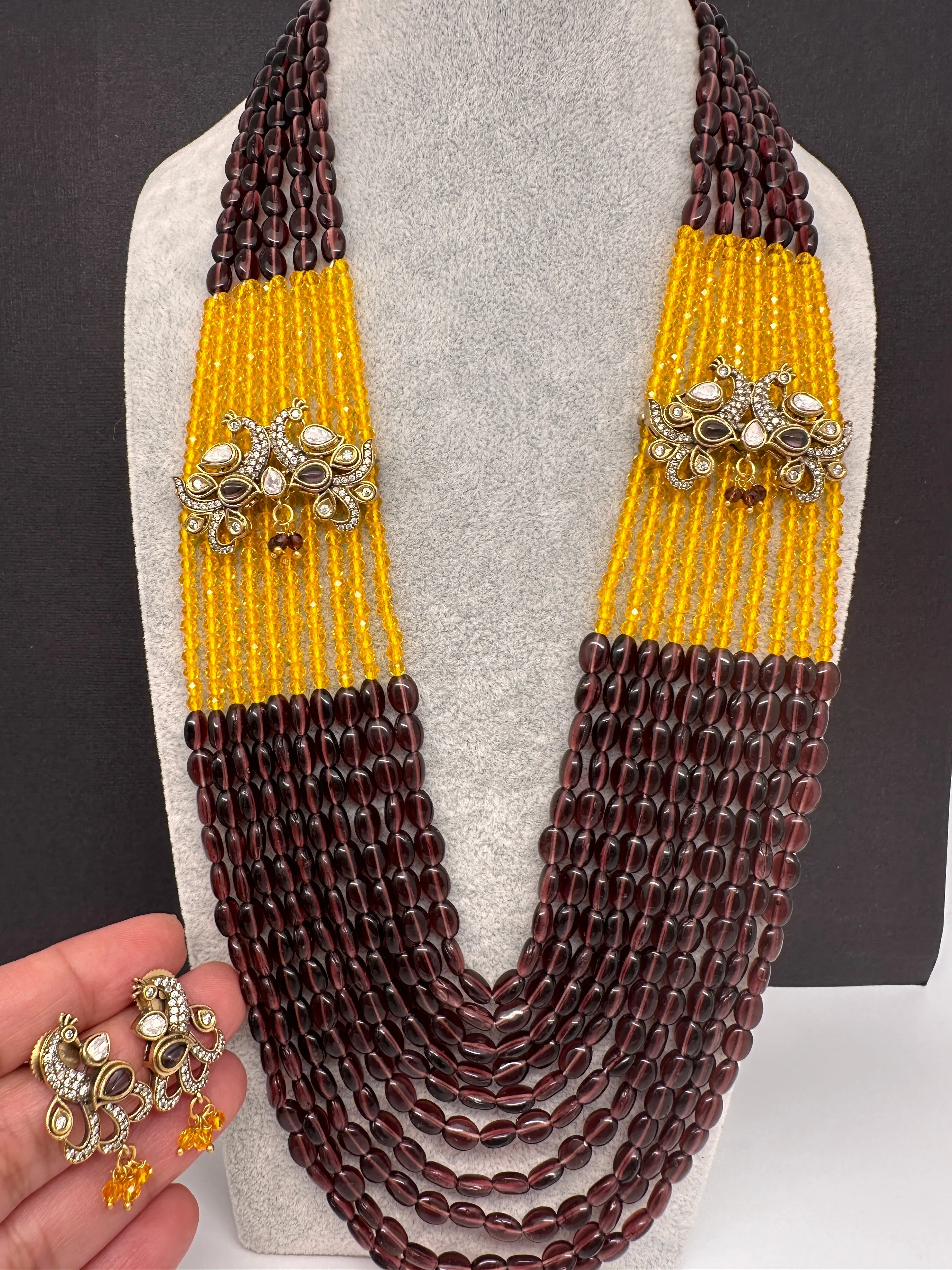AD Color Multi Layer Beads Necklace