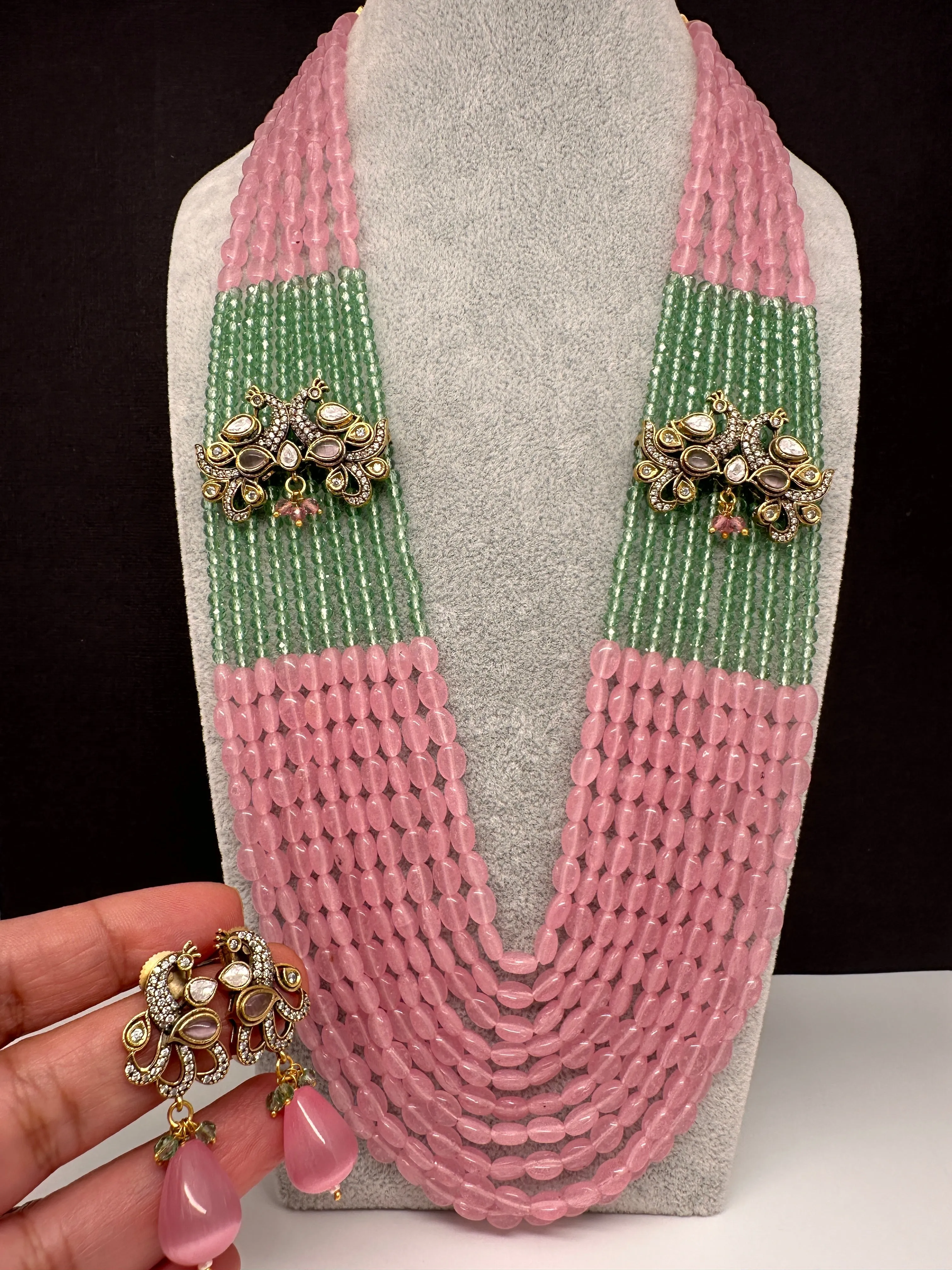 AD Color Multi Layer Beads Necklace