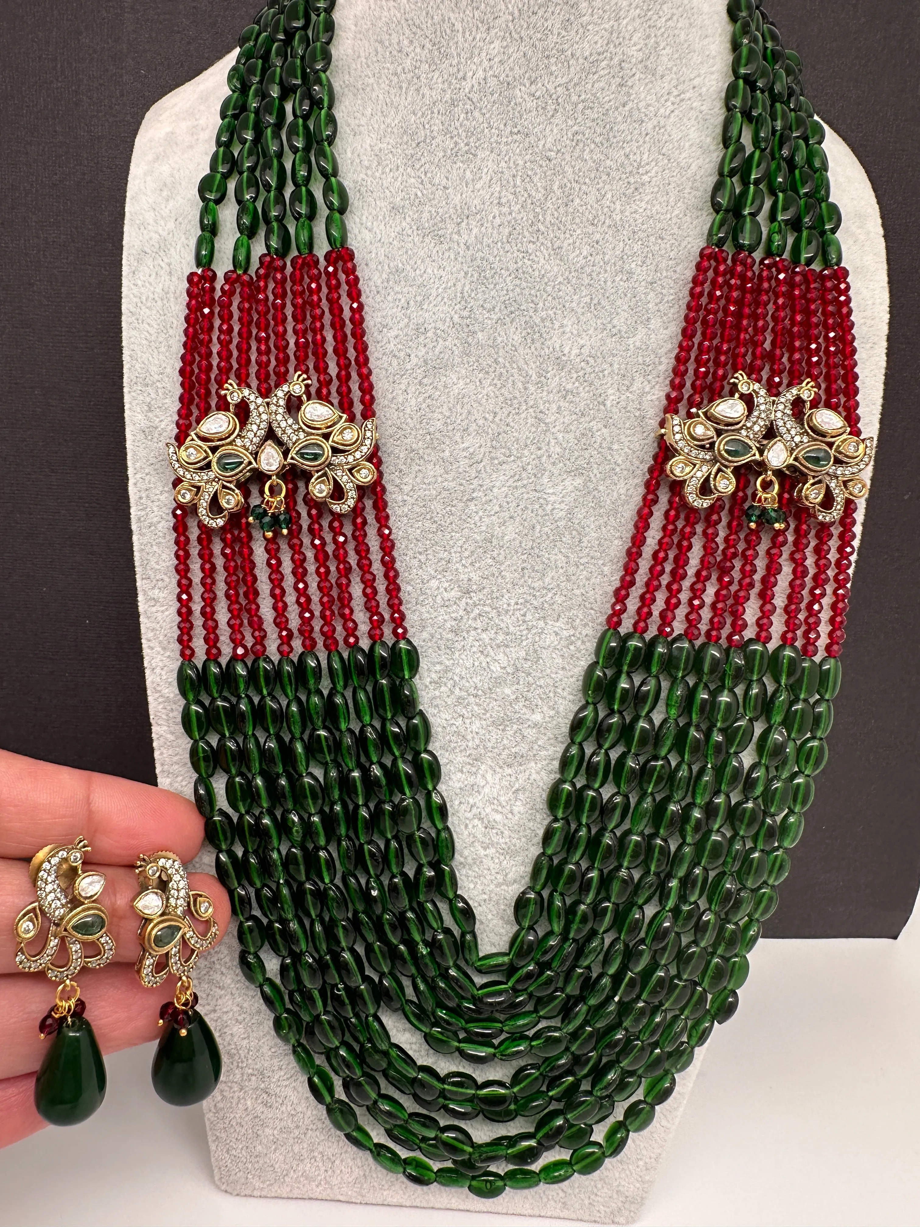 AD Color Multi Layer Beads Necklace