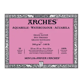 Arches Watercolor Block 140LB, Natural White, Hot Press