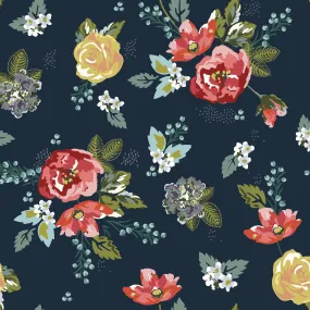 Bellissimo Gardens Main Midnight – 100% Quilting Cotton Fabric by the Yard