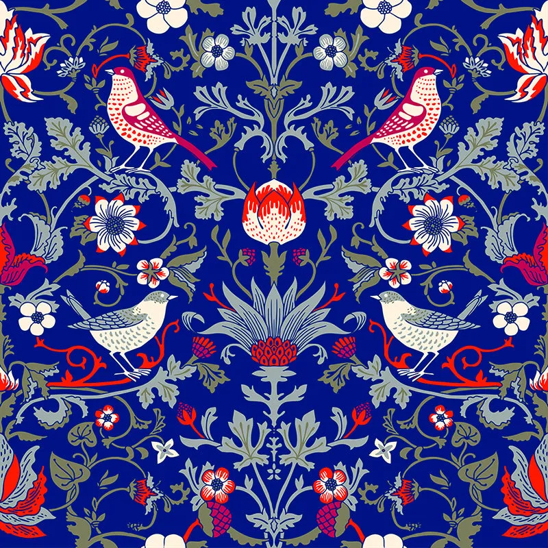 Birds on Royal Blue – 100% Quilting Cotton Fabric by the Yard