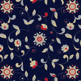 Blured Navy Abstract – 100% Quilting Cotton Fabric by the Yard