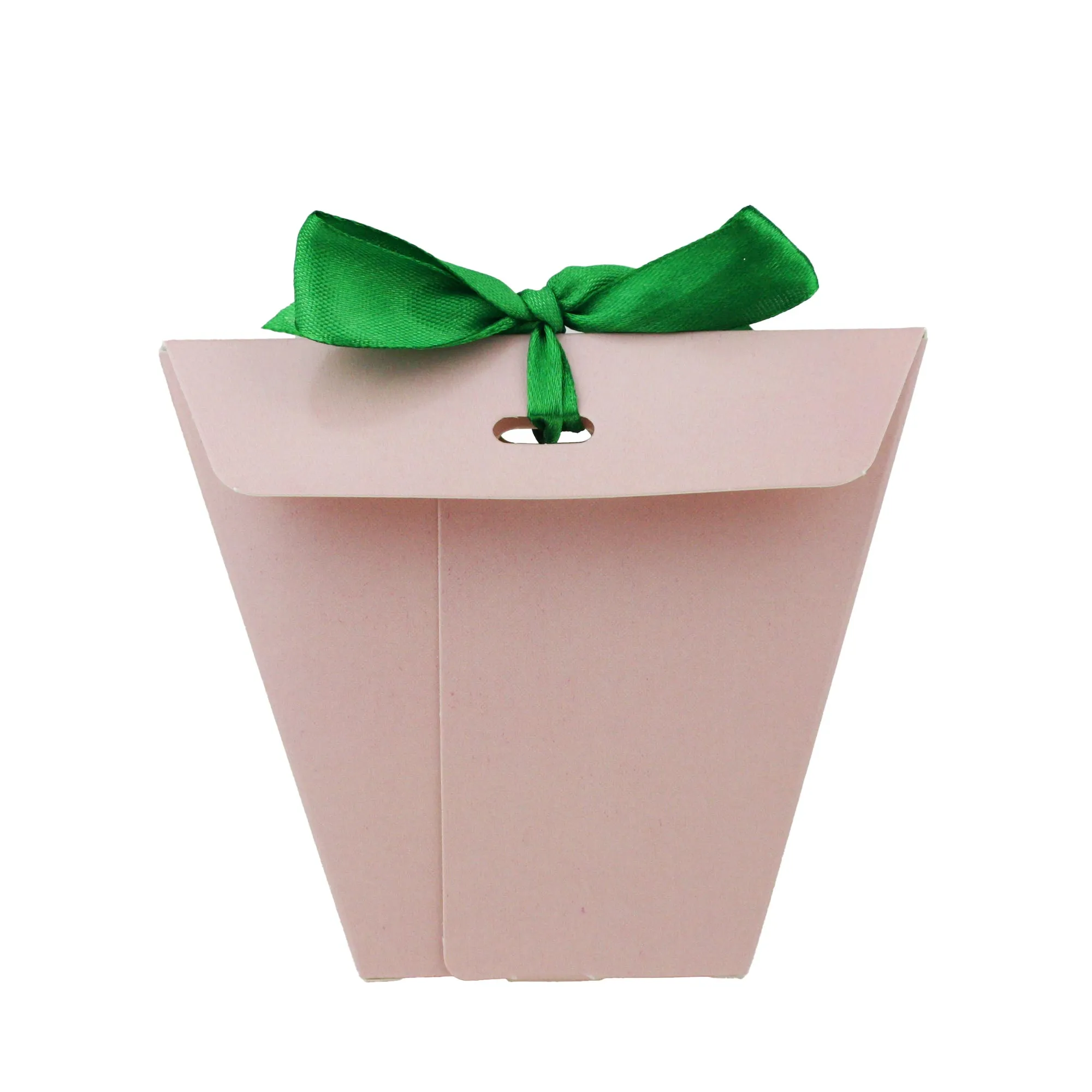 Christmas Cone Candy Treat Gift Box With Ribbon - Pack of 12