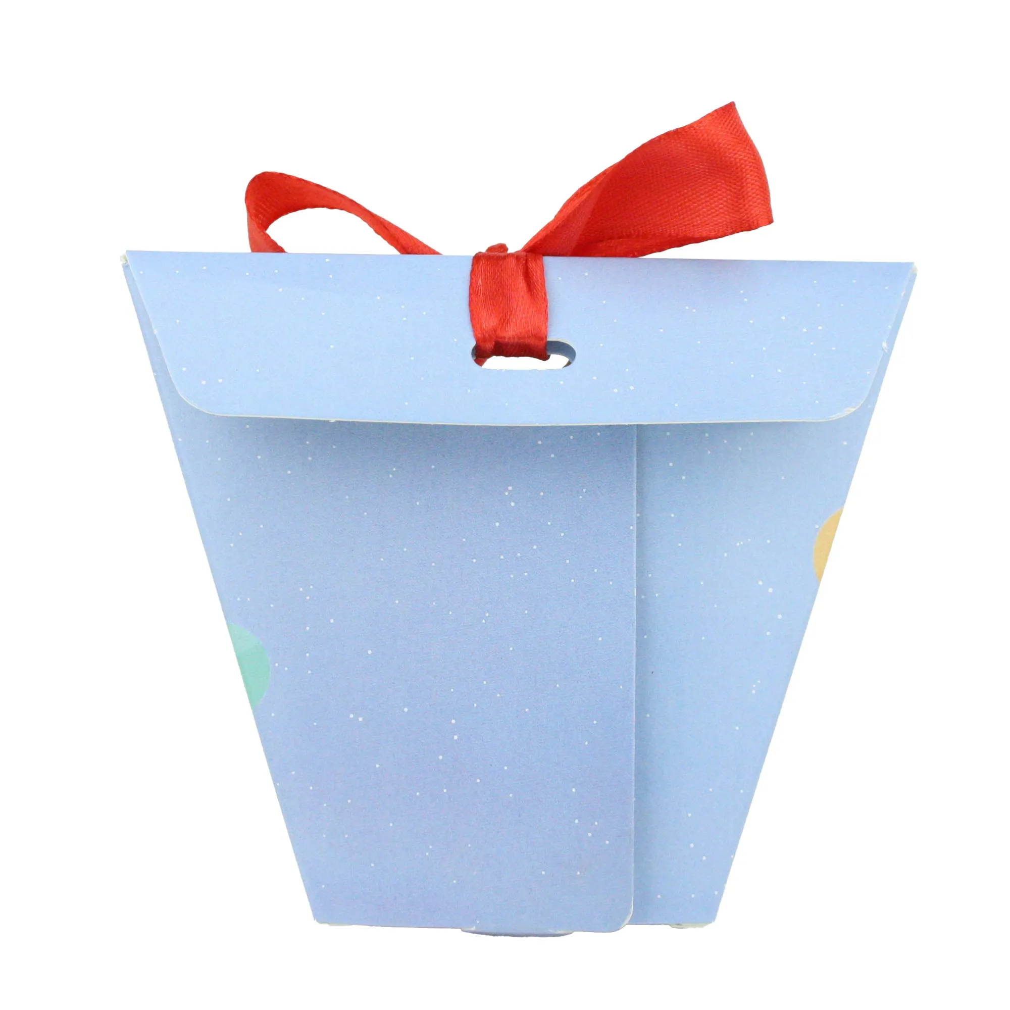Christmas Cone Candy Treat Gift Box With Ribbon - Pack of 12