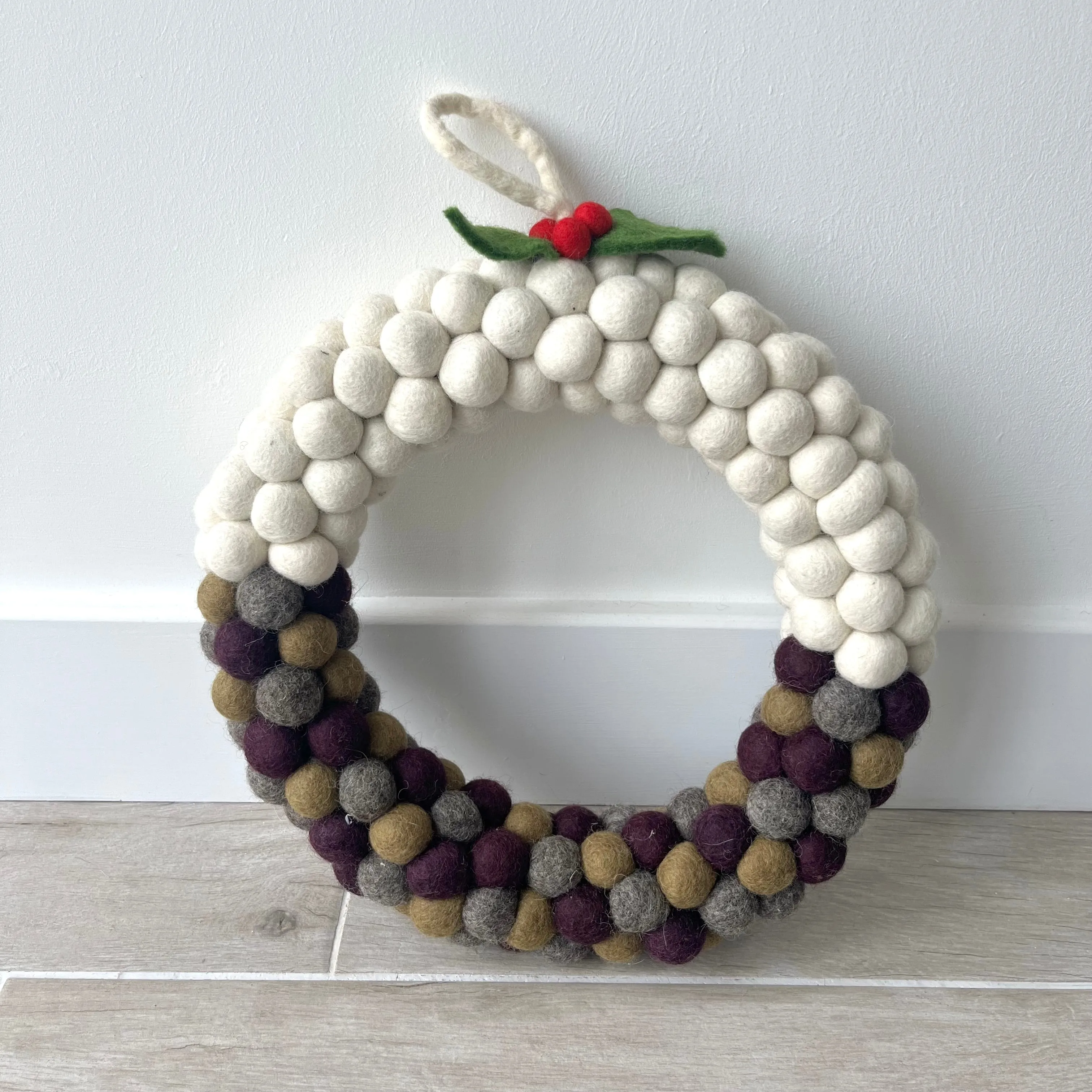 Christmas Pudding Felt Wreath