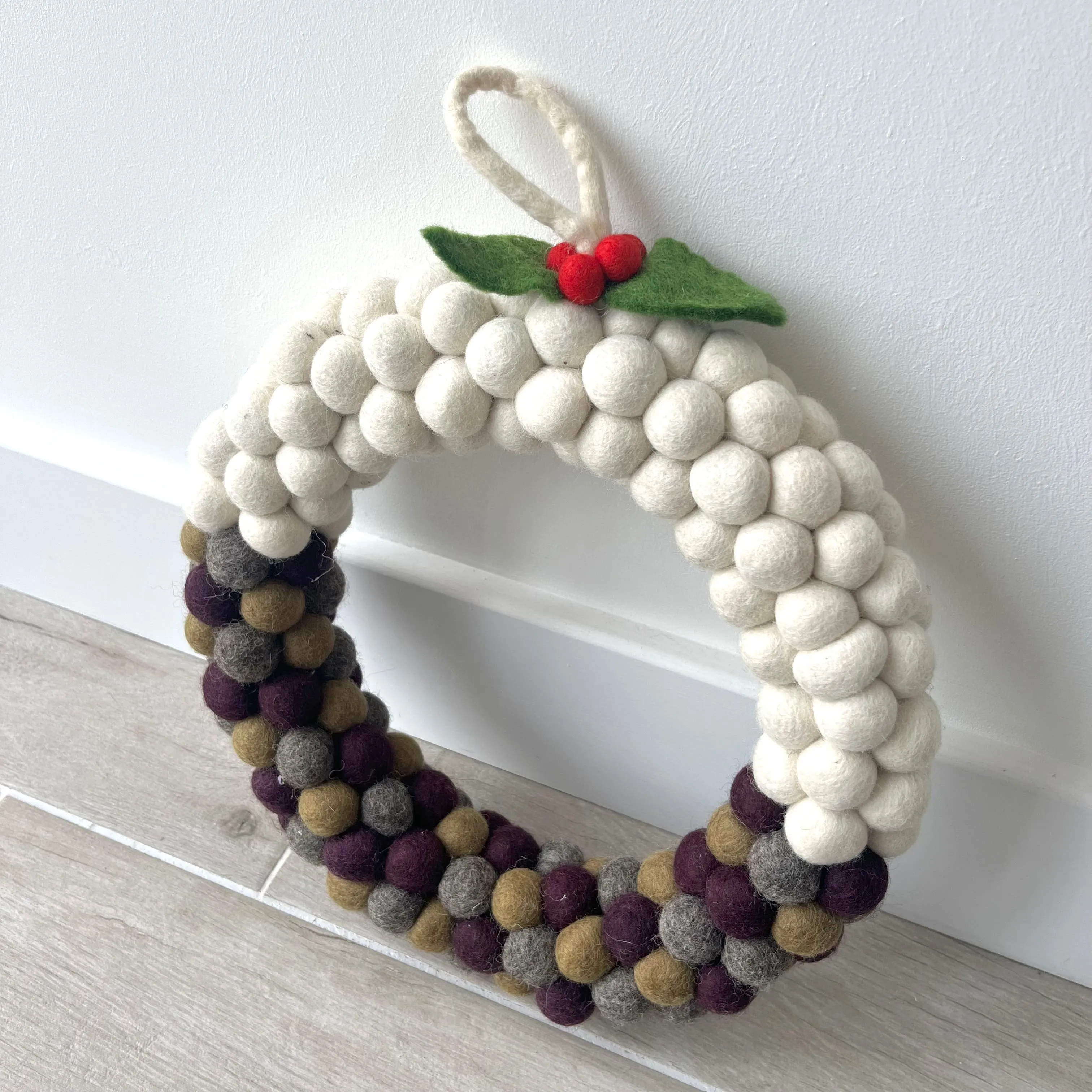 Christmas Pudding Felt Wreath