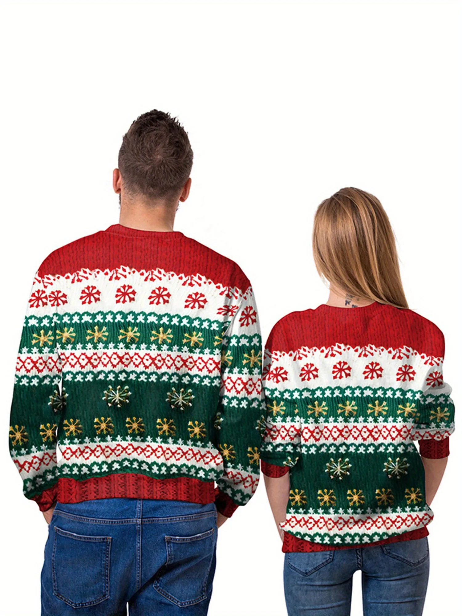 Christmas Snowman 3D Digital Print Allover Pattern Sweatshirt, Casual Long Sleeve Crew Neck Sweatshirt For Fall & Winter, Women's Clothing