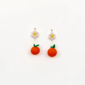 Citrus drop felted earrings
