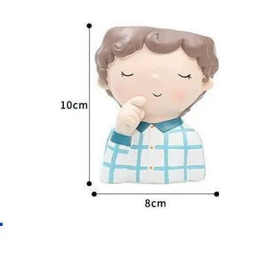 Cute Girl Boy Resin Pen Holder