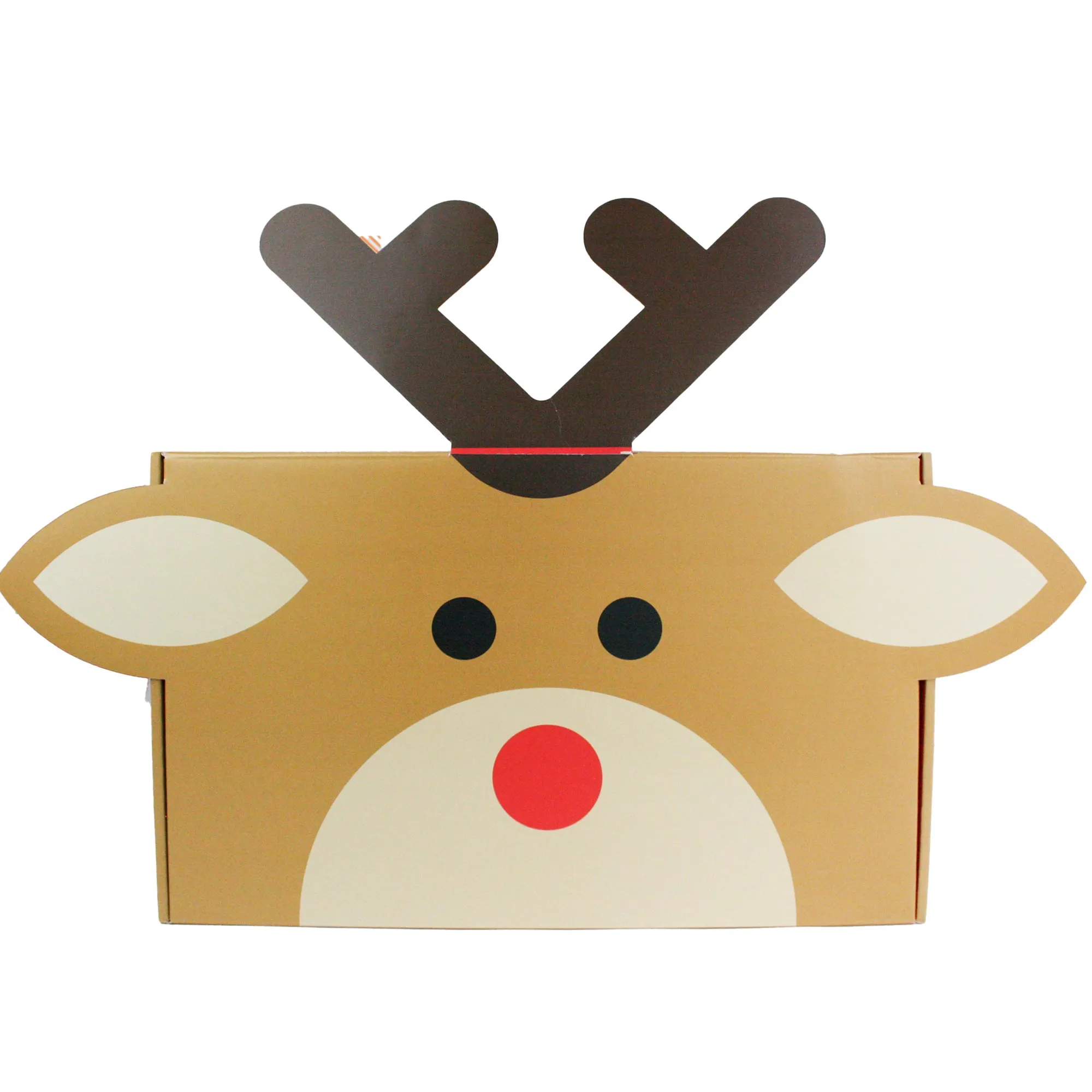 Festive 3D Reindeer Corrugated Gift Boxes Set of 3 (Sizes Available)