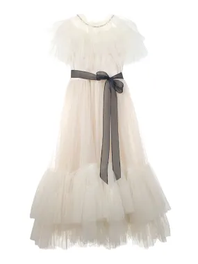 Girl's long tulle dress with rhinestones - INGRID