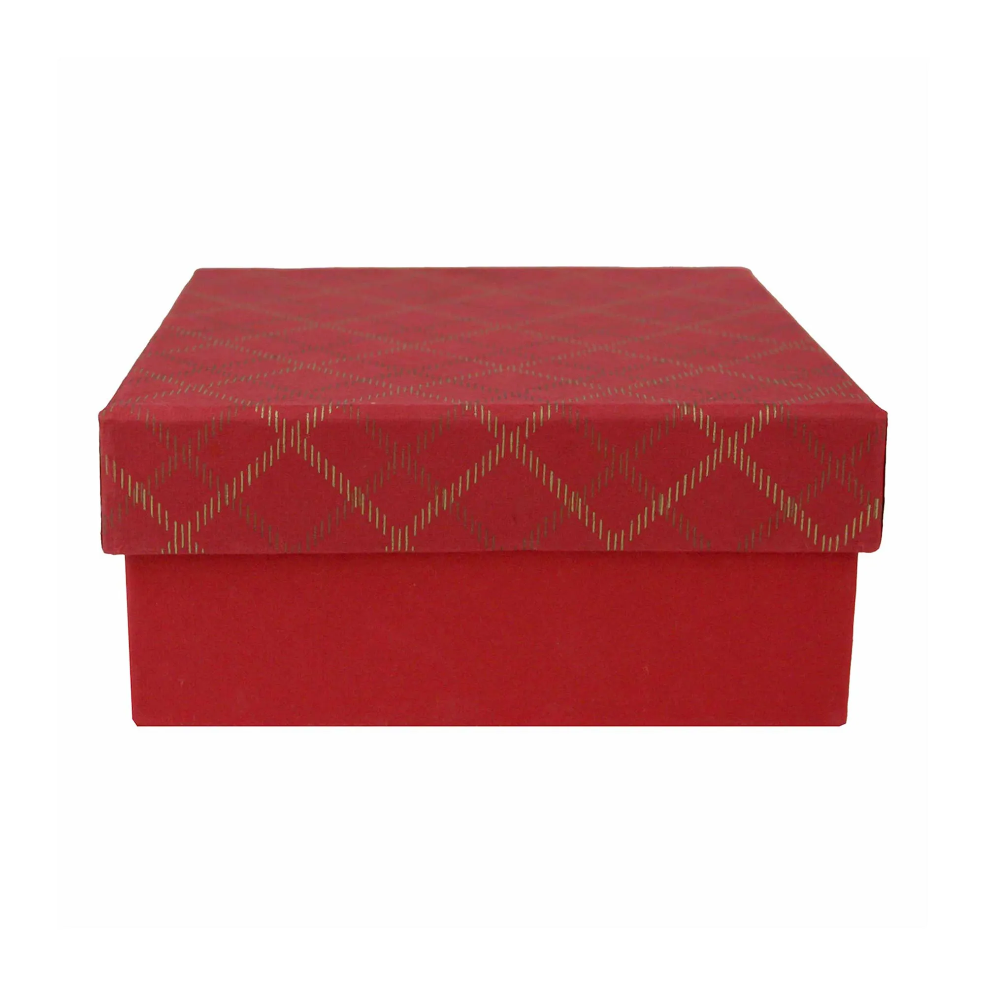 Handcrafted Chequered Red Gift Boxes - Set of 3