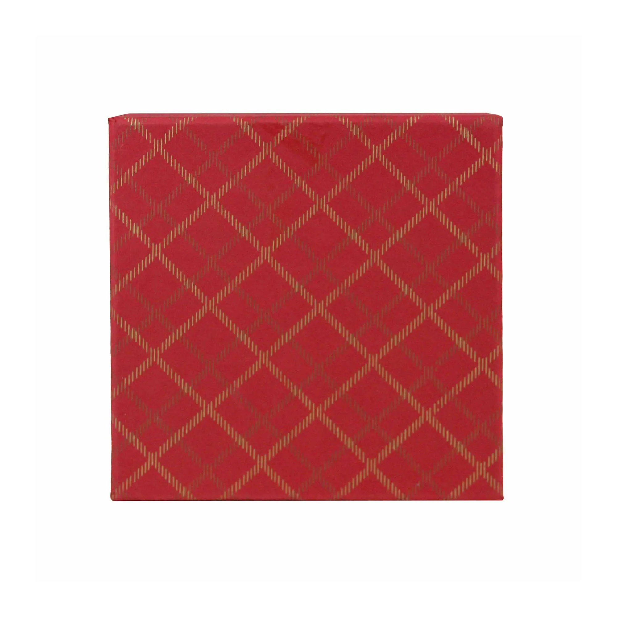 Handcrafted Chequered Red Gift Boxes - Set of 3