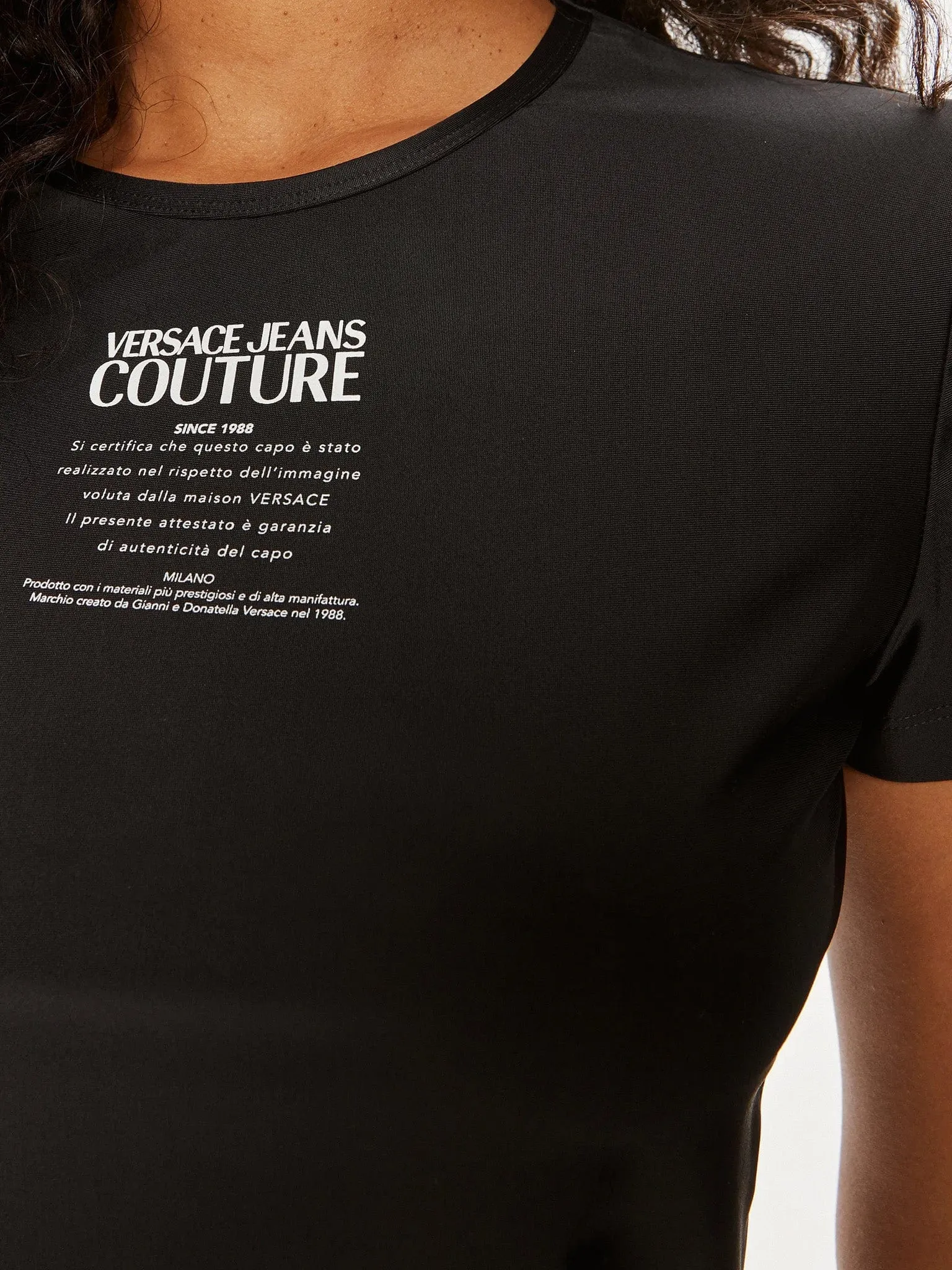Versace Jeans Couture Black Logo Cropped T-Shirt – Iconic Street Luxe-