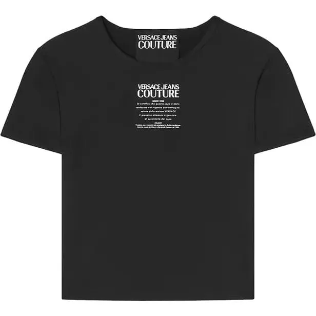 Versace Jeans Couture Black Logo Cropped T-Shirt – Iconic Street Luxe-