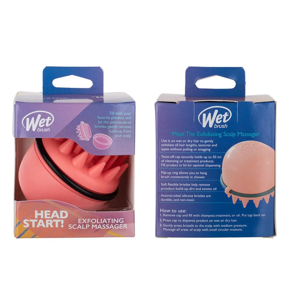 Wet Brush Head Start Exfoliating Scalp Brush Coral