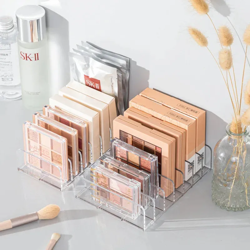 Yeknu Desktop Cosmetic Division Storage Organizer Box Acrylic Transparent Detachable Skin Care Products Eye Shadow Tray Lipstick Rack