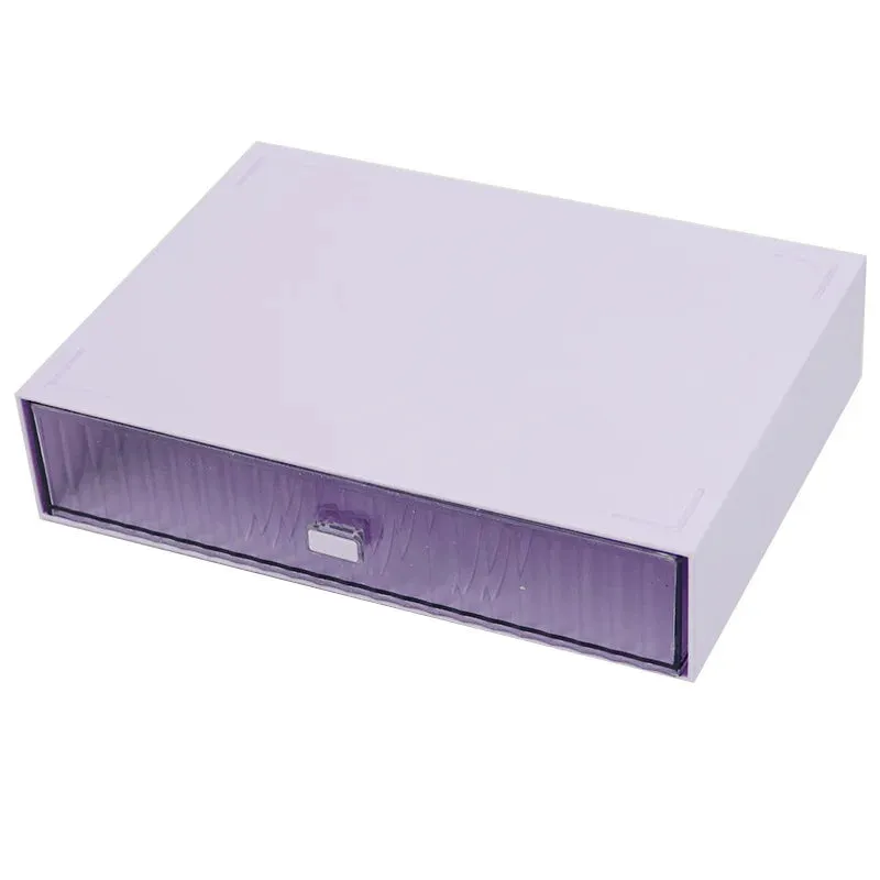 Yeknu Ins Acrylic Pen Holder Storage Box Desktop Stationery Pen Box Office Transparent Large-capacity Drawer Makeup Organizer Cosmetic