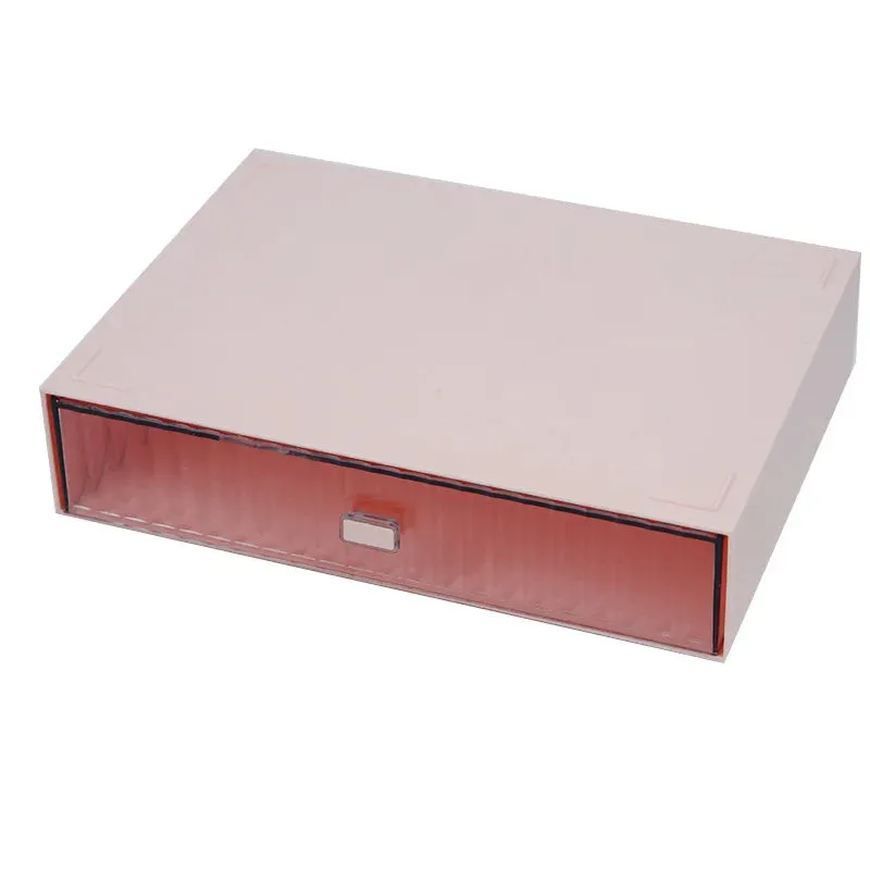 Yeknu Ins Acrylic Pen Holder Storage Box Desktop Stationery Pen Box Office Transparent Large-capacity Drawer Makeup Organizer Cosmetic
