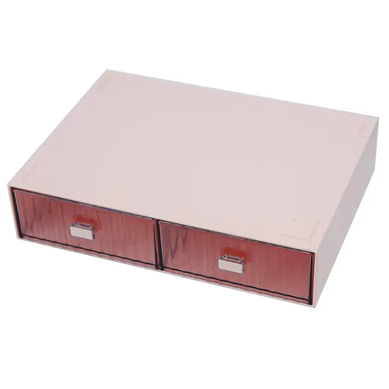 Yeknu Ins Acrylic Pen Holder Storage Box Desktop Stationery Pen Box Office Transparent Large-capacity Drawer Makeup Organizer Cosmetic