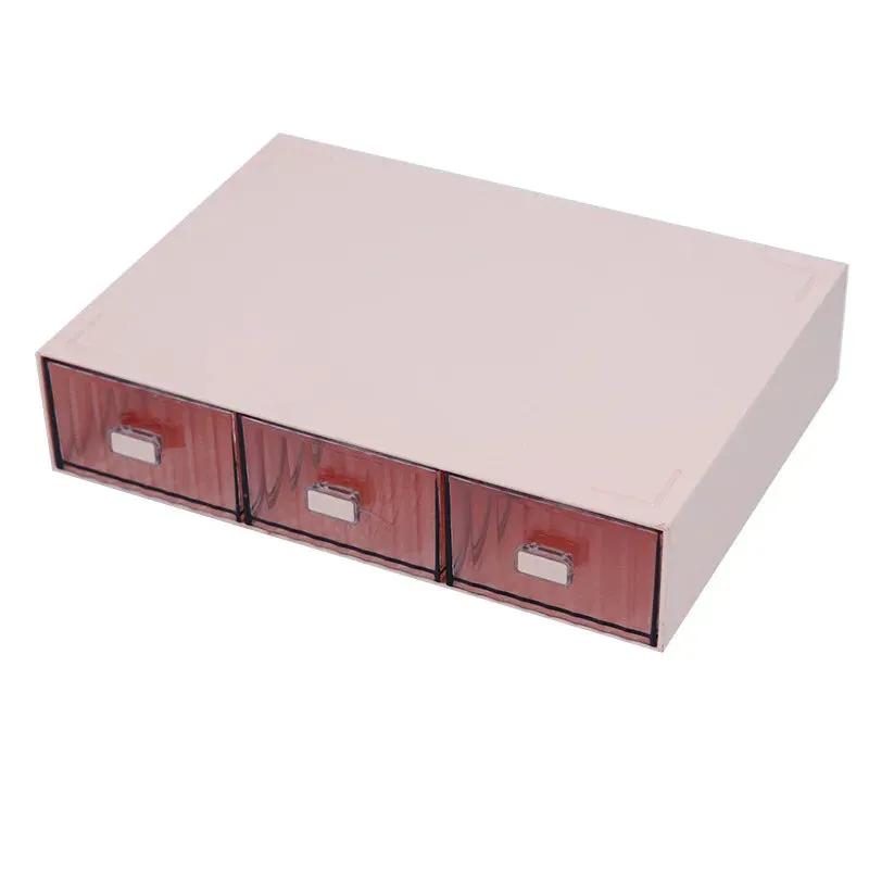 Yeknu Ins Acrylic Pen Holder Storage Box Desktop Stationery Pen Box Office Transparent Large-capacity Drawer Makeup Organizer Cosmetic