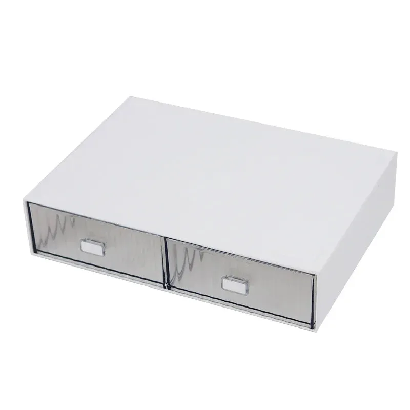 Yeknu Ins Acrylic Pen Holder Storage Box Desktop Stationery Pen Box Office Transparent Large-capacity Drawer Makeup Organizer Cosmetic