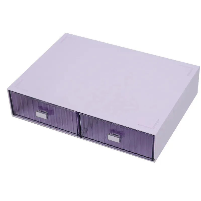 Yeknu Ins Acrylic Pen Holder Storage Box Desktop Stationery Pen Box Office Transparent Large-capacity Drawer Makeup Organizer Cosmetic