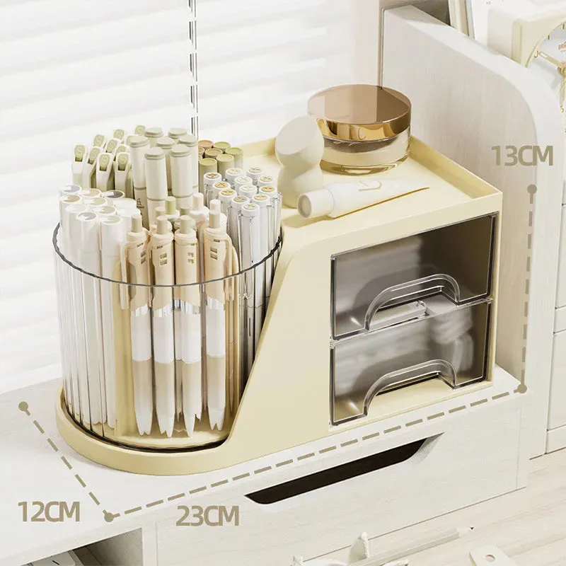 Yeknu Rotatable Organizer Boxes Detachable Storage Organizer Cosmetic Brush Lipstick Drawer  Style Desktop Makeup Storage Organizer