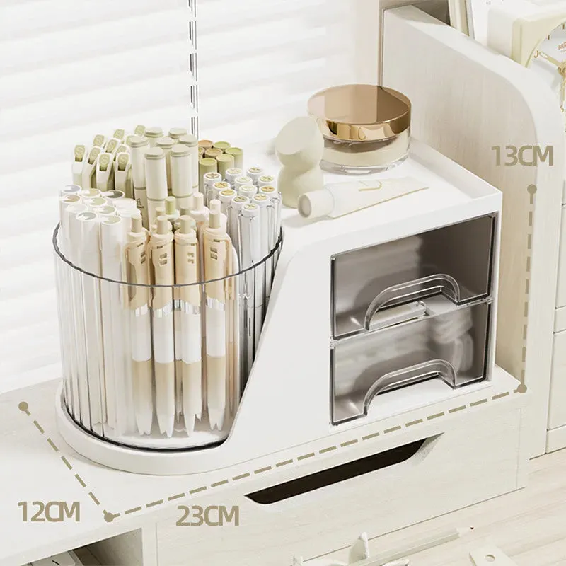 Yeknu Rotatable Organizer Boxes Detachable Storage Organizer Cosmetic Brush Lipstick Drawer  Style Desktop Makeup Storage Organizer